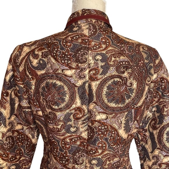 Silkland Paisley Quilted 100%Pure Silk Jacket Coat Women’s Size PS Petite - Picture 5 of 7